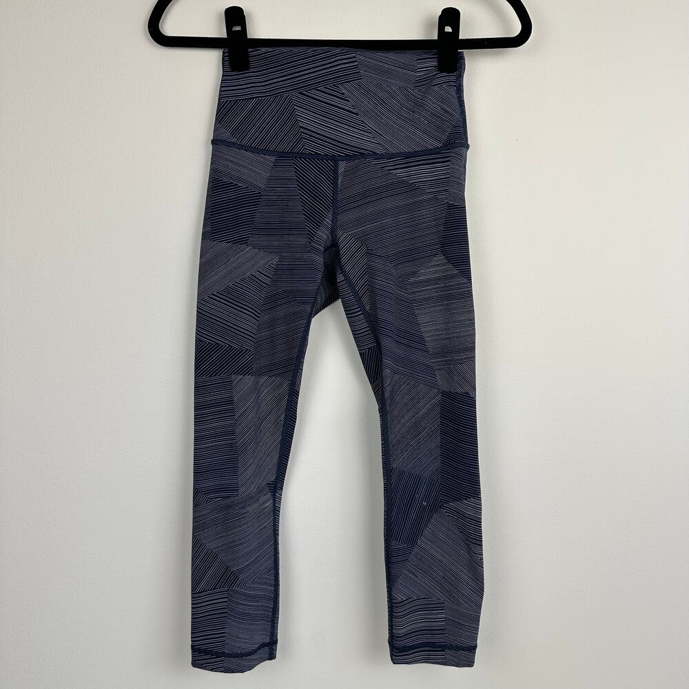 Lululemon Womens Wunder Under High Rise Etch Hail Midnight Cropped Leggings